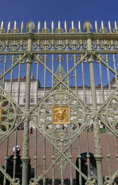 Details Gates Royal Palace Turin Italy — стоковое фото