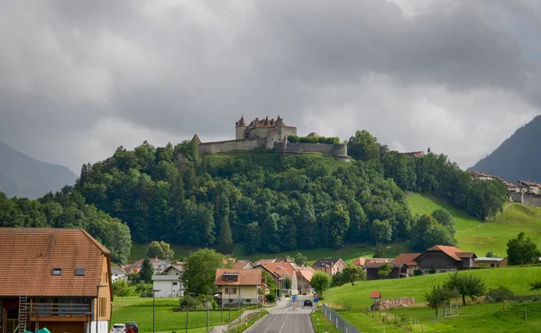 Zamek Gruyeres Jeden Najbardziej Znanych Szwajcarii — Zdjęcie stockowe