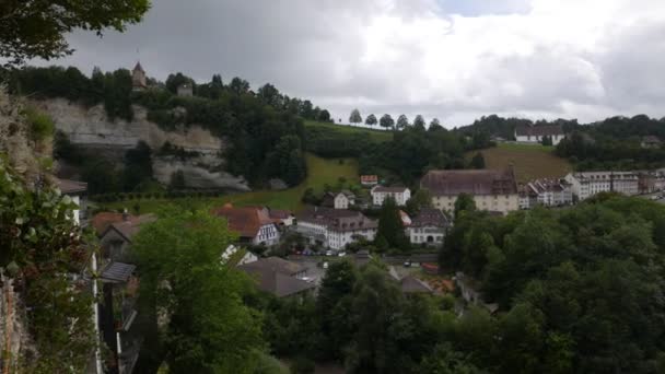 瑞士萨林河和弗里堡市景观 — 图库视频影像