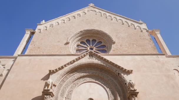 Talya Galatina Daki Alessandria Bazilikası Nın Cephesi — Stok video