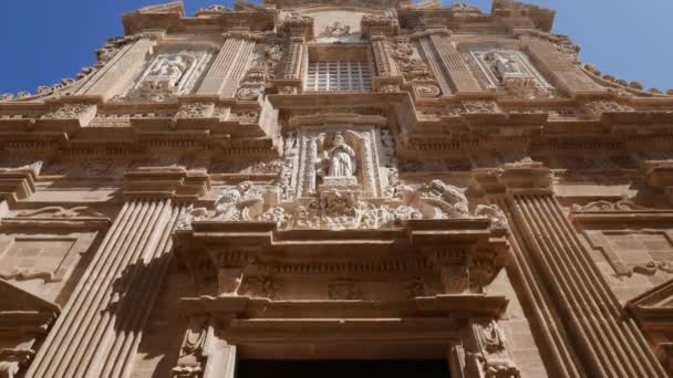 Fachada Basílica Santa Ágata Virgen Gallipoli Italia — Vídeo de stock