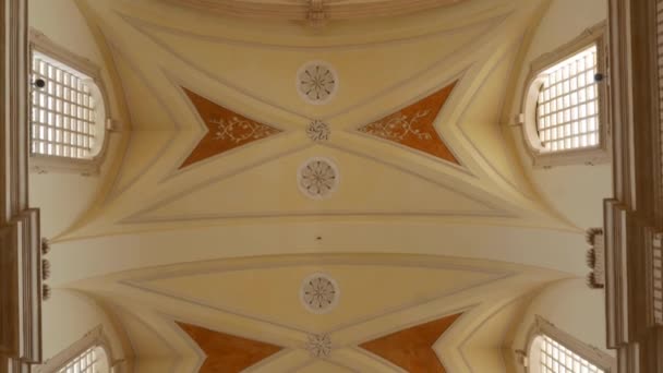 Soleto Italy October 2023 Ceiling Santa Maria Assunta Church — 图库视频影像
