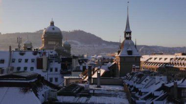 İsviçre Federal Sarayı Bern 'de bir kış sabahı