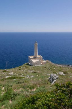 Punta Palascia, Salento, Puglia, İtalya deniz feneri. 