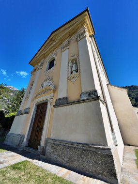 LUDIANO, SWITZERLAND Exterior of the parish church of Saint Secondo clipart