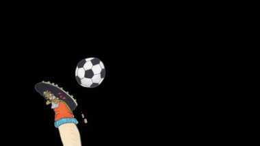 Futbol topu çizgi filmi Siyah ekran üzerinde Çizimler