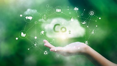 Çevre için eldeki CO2 emisyon kavramını azalt,