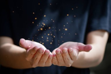 Yeşil ormandaki cam küre EG, CO2, dairesel şirket ikonu.,