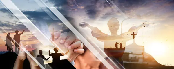 Christian Religion concept background. card design template.	