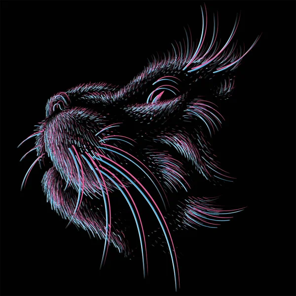 Векторный Логотип Кошки Татуировки Футболки Дизайн Внешний Вид Симпатичный Печатный — стоковый вектор