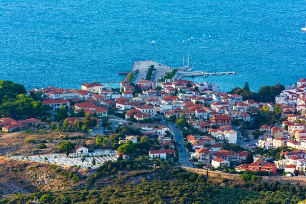 Top View Iconic Picturesque Town Pylos Messinian Prefektuuri Peloponnese Kreikka — kuvapankkivalokuva