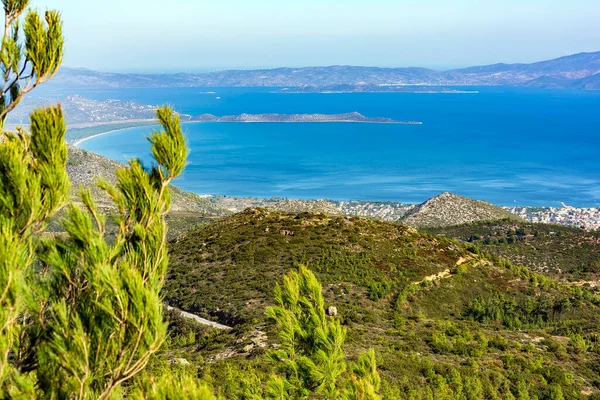 Panoramisch Uitzicht Gezien Vanaf Top Van Berg Penteli Bij Athene — Stockfoto