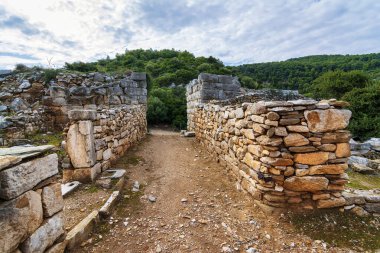 Landscape with a scenic view of Ramnous the ancient fortified site in Attica, Greece.