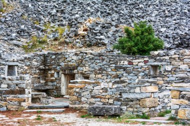 Part of an abandoned Penteli marble quarry in Attika, Greece. Penteli is a mountain, 18 km north of Athens, from which stone was supplied for the construction of the Parthenon.