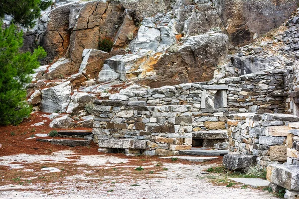 Part of an abandoned Penteli marble quarry in Attika, Greece. Penteli is a mountain, 18 km north of Athens, from which stone was supplied for the construction of the Parthenon.