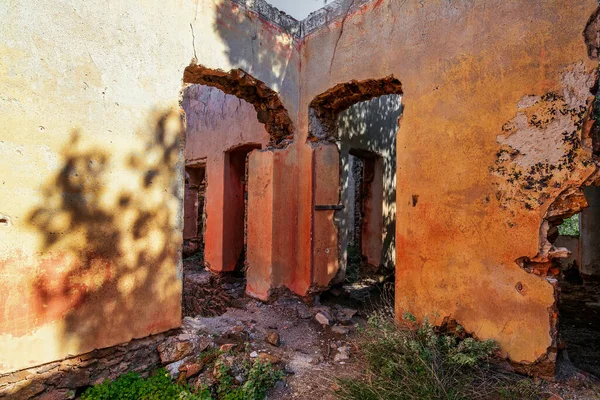 Ruínas Casas Mineiros Abandonados Região Lavrion Grécia — Fotografia de Stock