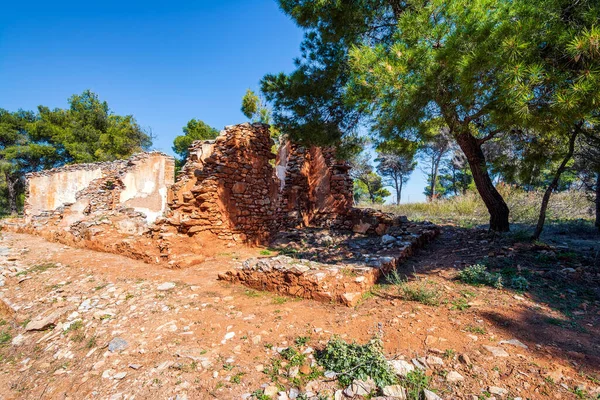 Ruínas Casas Mineiros Abandonados Região Lavrion Grécia — Fotografia de Stock