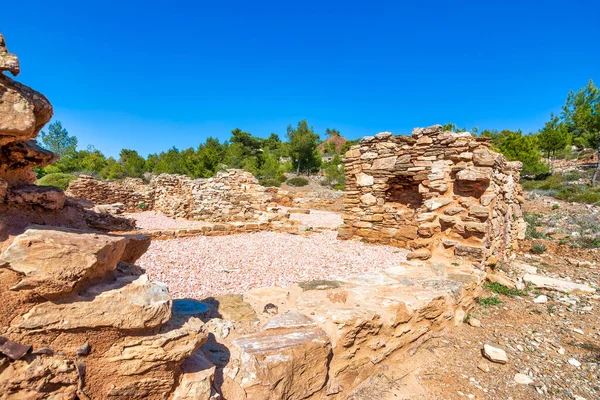 Pohled Historické Místo Lavrion Starověkých Stříbrných Dolů Řecko — Stock fotografie