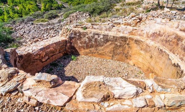 Вид Историческое Место Древних Серебряных Рудников Лавриона Греция — стоковое фото