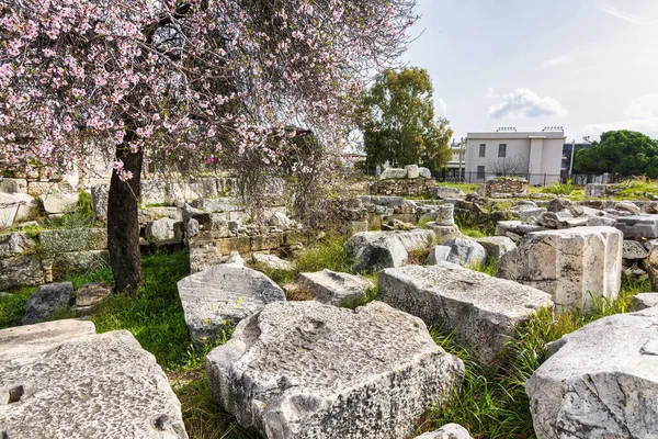 Προβολή Του Αρχαιολογικού Χώρου Της Ελευσίνας Αττική Ελλάδα — Φωτογραφία Αρχείου