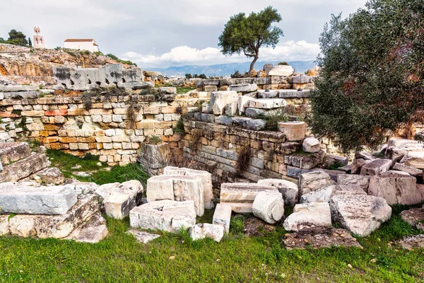 希腊阿提卡Eleusis考古遗址的毁坏 免版税图库图片