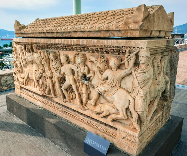 Sarcophagus Archaeological Site Eleusis Attica Greece Eleusina Mainly Known Eleusinian — Stock Photo, Image