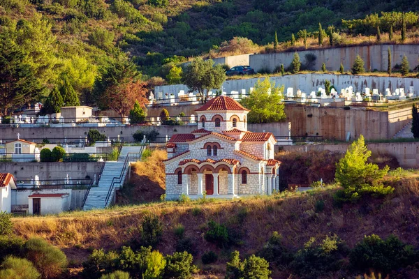 Capilla Ortodoxa Antiguo Cementerio Una Región Rural Ática Grecia —  Fotos de Stock