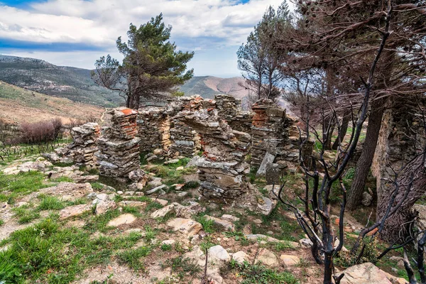 Frankish Church Ruins Hidden Penteli Mountain Attica Greece Kostel Musel — Stock fotografie