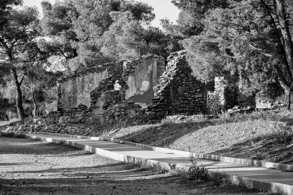 Руины Заброшенных Шахтерских Домов Лаврионской Области Аттика Греция — стоковое фото
