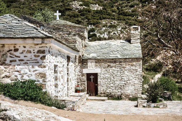 Mosteiro Ortodoxo Saints Asomatos Penteli Uma Montanha Norte Atenas Grécia — Fotografia de Stock
