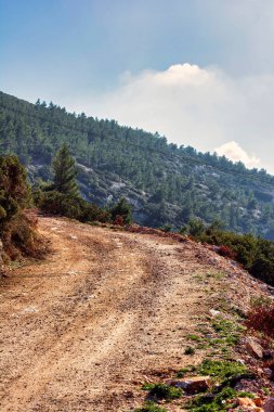 Atina, Attica, Yunanistan 'daki Hymettus dağlık ülke yolu.