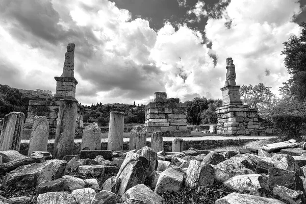Odeón Agripa Estatuas Ágora Antiguo Atenas Grecia Ejemplo Más Conocido — Foto de Stock
