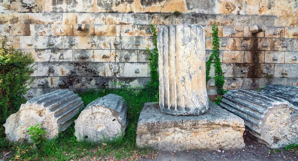 Close Beautiful Ancient Column Located Preserved Ruins Ancient Agora Athens — Stock Photo, Image