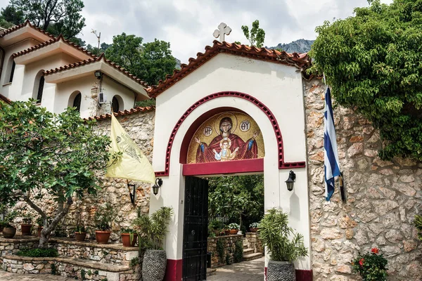 Vista Del Monasterio Ortodoxo Griego Moni Koimiseos Theotokou Kliston Asunción —  Fotos de Stock