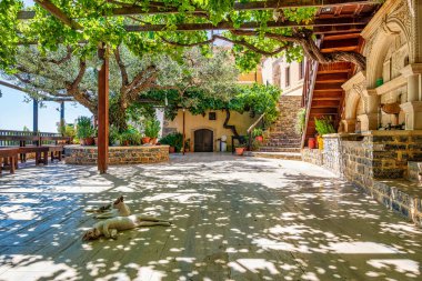 Girit Yunanistan 'ın güneydoğusundaki Moni Kapsa Manastırı - Ierapetra Bölgesi.