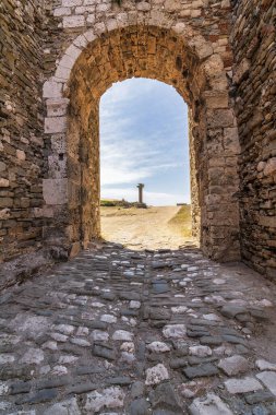Güney Mora, Messinia, Yunanistan 'daki Methoni şatosunun bir kısmı..