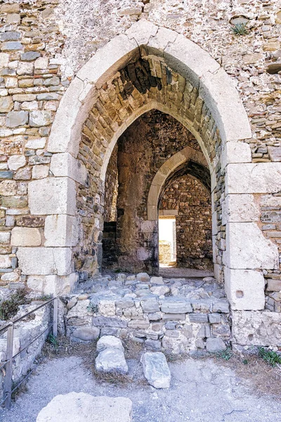 Blick Auf Die Burg Methoni Einem Schönen Sommertag Messinien Griechenland Stockfoto