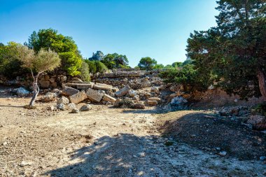 Yunanistan 'ın Vouliagmenis Gölü yakınlarındaki Heraion arkeolojik sahası.