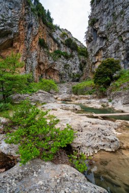 Sığ turkuaz havuzlar, yüksek Saint Luke Gorge uçurumlarının altında kireçtaşı döşemeler, ahşap döşeme köprüsü ve bahar yeşilliği engebeli güzelliği tamamlıyor..