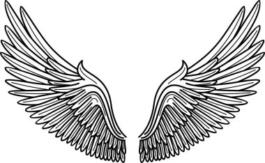 Meleklerin kanatlarının stilize edilmiş vektör görüntüsü