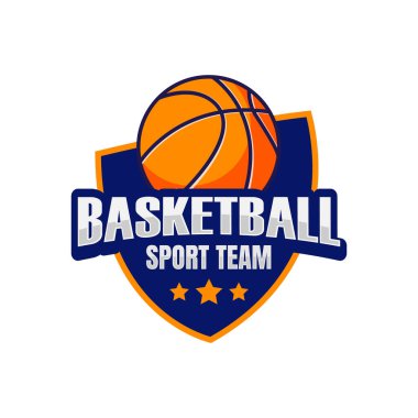 Basketball club logo badge vector image. Basketball Club Logo Template Creator for Sports Team Vector