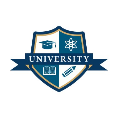 University college school badge logo design vector image. Education badge logo design. University high school emble