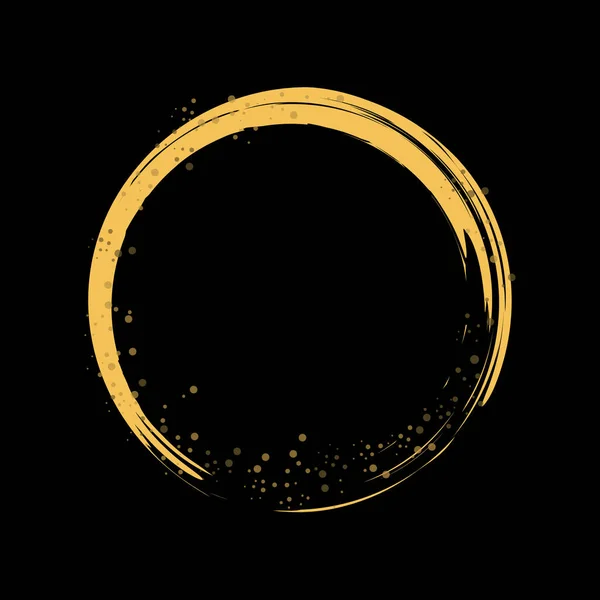 最小限の円ベクトル画像 手描きの円形状 ラベル ロゴデザイン要素 抽象的な波を磨く 黒の円相禅記号 ベクターイラスト — ストックベクタ