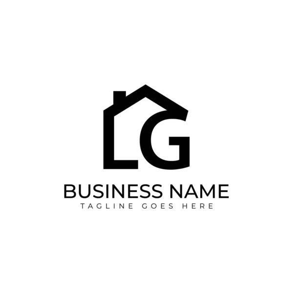 Initial Real Estate Logo Design Vector Letter Home Element Initial — Stock Vector
