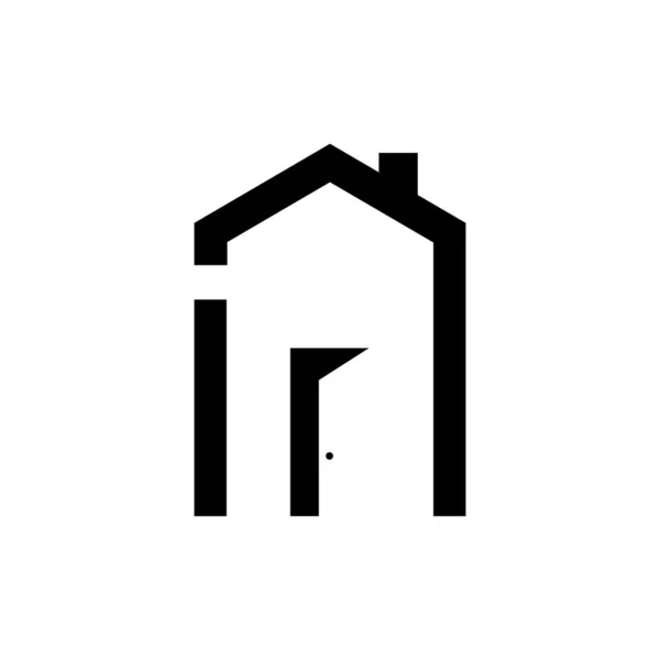 Minimalny Projekt Logo Domu Wektor Linii Sztuki Monoline Ilustracji Minimalistyczny — Wektor stockowy