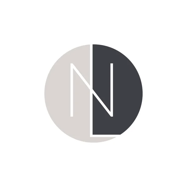 最初の文字Ln最小設計ロゴベクトル 初期円Ln文字ロゴデザインベクトルテンプレート 概要文字Lnロゴデザイン — ストックベクタ