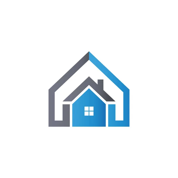 Mercato Immobiliare Logo Design Logo Immobili Line Case Acquirente Venditore — Vettoriale Stock