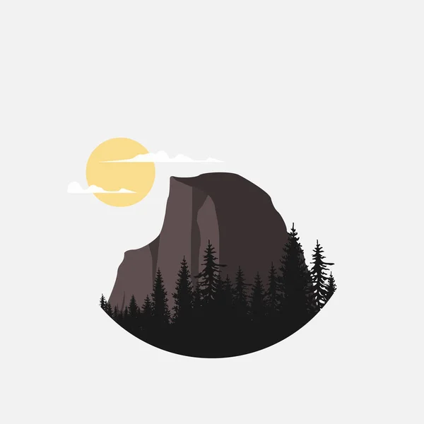 Příroda Rock Hory Kopce Krajina Vektor Image Poloviční Kopule Východním — Stockový vektor