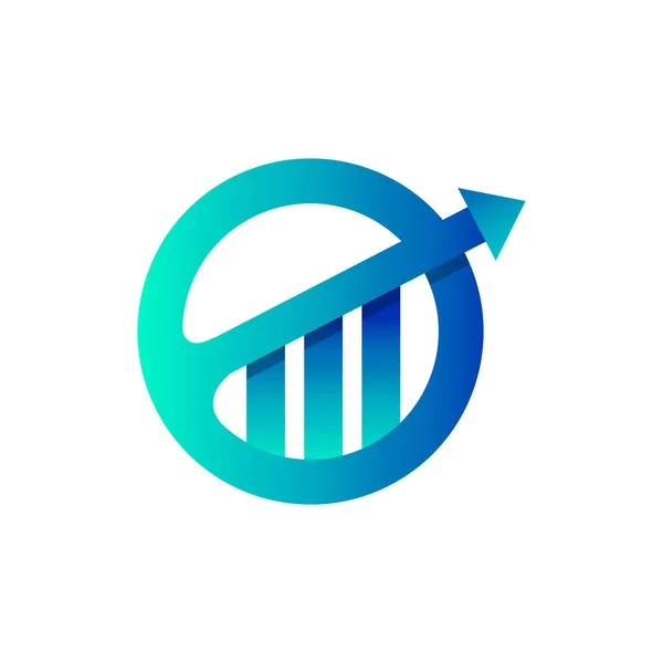 Financial Planning Logo Vector Design Stock Illustration Growth Arrow Icon — Stock Vector
