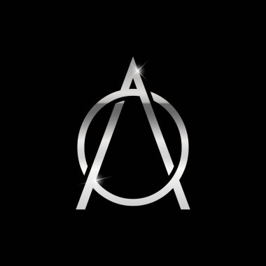 İlk logo tasarım vektör görüntüsünün gümüş harfi. İlk Monogram Harf O Gümüş Logo Tasarım Vektör Şablonu. O A Harfi koyu arkaplan logosu tasarımı